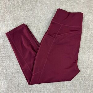 Pop Fit Leggings Womens Medium Purple Stretch High Rise Workout Yoga Running